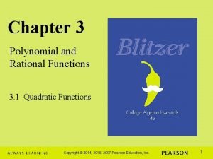 Chapter 3 polynomial and rational functions