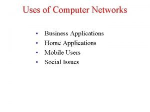 Business application in computer network