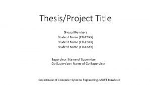 Group name for thesis
