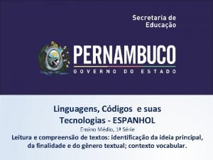 Linguagens Cdigos e suas Tecnologias ESPANHOL Ensino Mdio