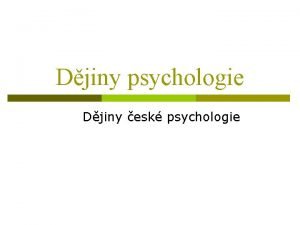 Djiny psychologie Djiny esk psychologie Jan Amos Komensk