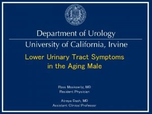 Lower Urinary Tract Symptoms in the Aging Male