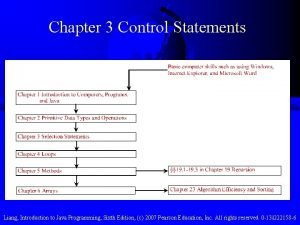 Chapter 3 Control Statements Liang Introduction to Java