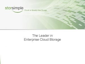 What is enterprise cloud storage