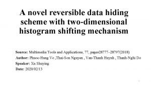 A novel reversible data hiding scheme with twodimensional