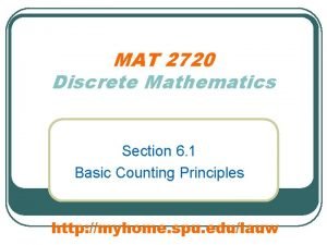 MAT 2720 Discrete Mathematics Section 6 1 Basic