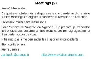 Meetings 2 Amie Internaute Ce quatrevingtdeuxime diaporama est