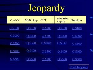 Distributive property jeopardy