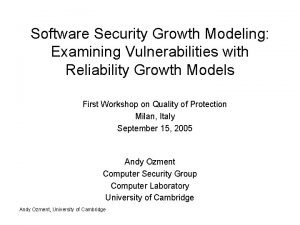 Security reliability model