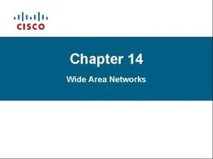Chapter 14 Wide Area Networks Introduction The main