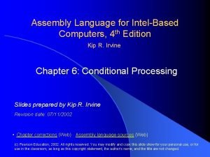 Assembly Language for IntelBased Computers 4 th Edition