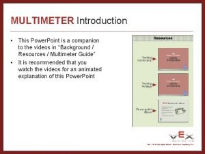 Multimeter presentation