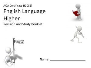 AQA Certificate i GCSE English Language Higher Revision
