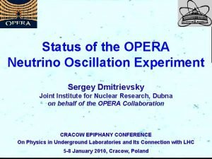 Status of the OPERA Neutrino Oscillation Experiment Sergey