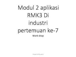 Modul 2 aplikasi RMK 3 Di industri pertemuan