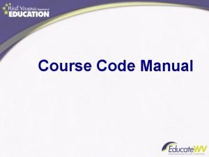 Wveis course code manual