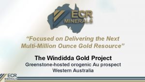 Focused on Delivering the Next MultiMillion Ounce Gold