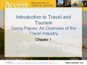 Introduction to travel and tourism