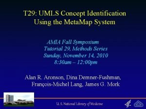 T 29 UMLS Concept Identification Using the Meta