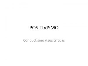 Crítica al positivismo