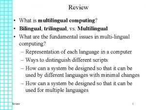 Multilingual computing