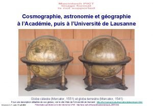 Cosmographie astronomie et gographie lAcadmie puis lUniversit de