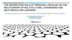 THE MODERATING ROLE OF PERSONAL PROFILES ON THE