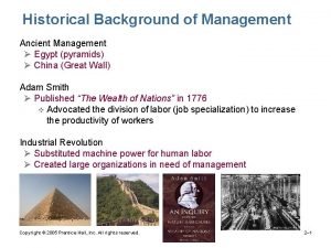 What is historical background of management