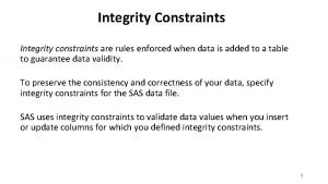 Integrity constraint Integrity constraint