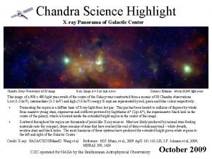 Chandra Science Highlight Xray Panorama of Galactic Center