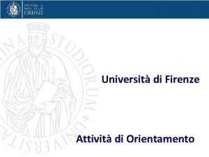 Sarò matricola unifi