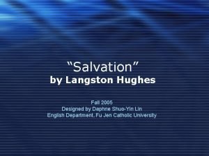 Salvation langston hughes questions