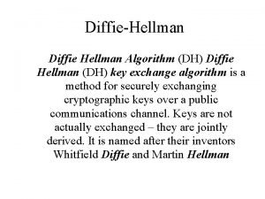 Diffie-hellman key exchange