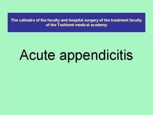 Stages of appendicitis