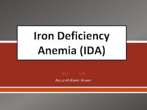 Classify anemia Classify anemia