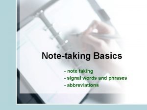 Note making and note taking difference