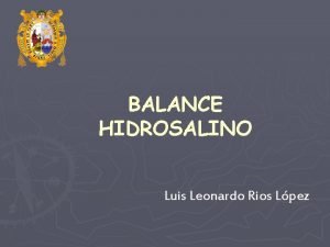 Balance hidrosalino