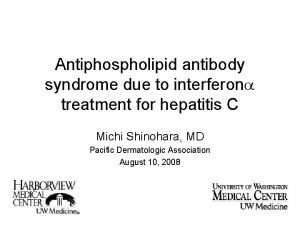 Antiphospholipid antibody syndrome due to interferon treatment for