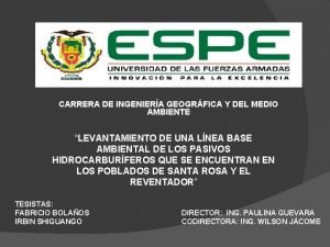 CARRERA DE INGENIERA GEOGRFICA Y DEL MEDIO AMBIENTE