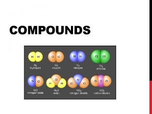 COMPOUNDS WHAT IS A COMPOUND A compound is