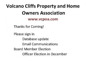 Volcano Cliffs Property and Home Owners Association www