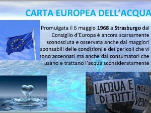 La carta europea dell'acqua