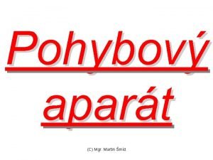 Pohybov apart C Mgr Martin md Kostern soustava