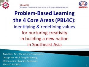 ProblemBased Learning the 4 Core Areas PBL 4