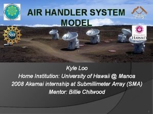 AIR HANDLER SYSTEM MODEL Kyle Loo Home Institution