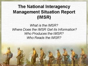 National incident management situation report