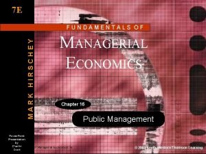 Fundamentals of managerial economics