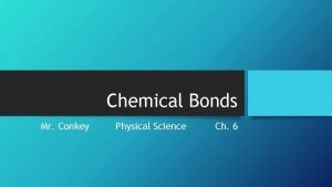 Chemical Bonds Mr Conkey Physical Science Ch 6