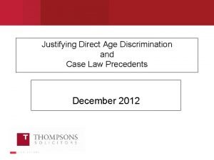 Justifying Direct Age Discrimination and Case Law Precedents