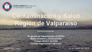 Contaminacin y Salud Regin de Valparaso Un aporte